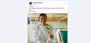 Gianni Morandi: Auguri per le Palme dall'ospedale