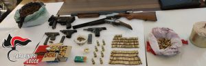 Armi e munizioni in casa, arrestato un 45enne di Trepuzzi