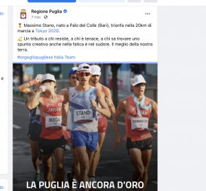 Massimo Stano medaglia d’oro nella 20km di marcia